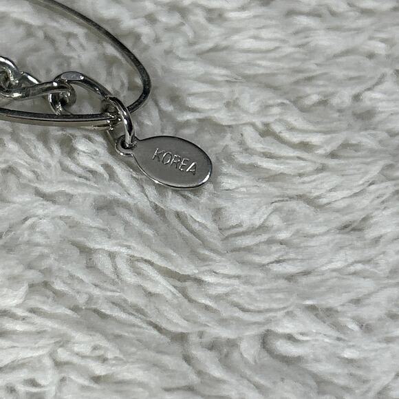 Silver Tone Chain Belt Circles Ovals Made in Korea - Picture 5 of 7